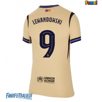 Barcelona Robert Lewandowski #9 Tricou Fotbal Replică 2025-26 Femei Deplasare